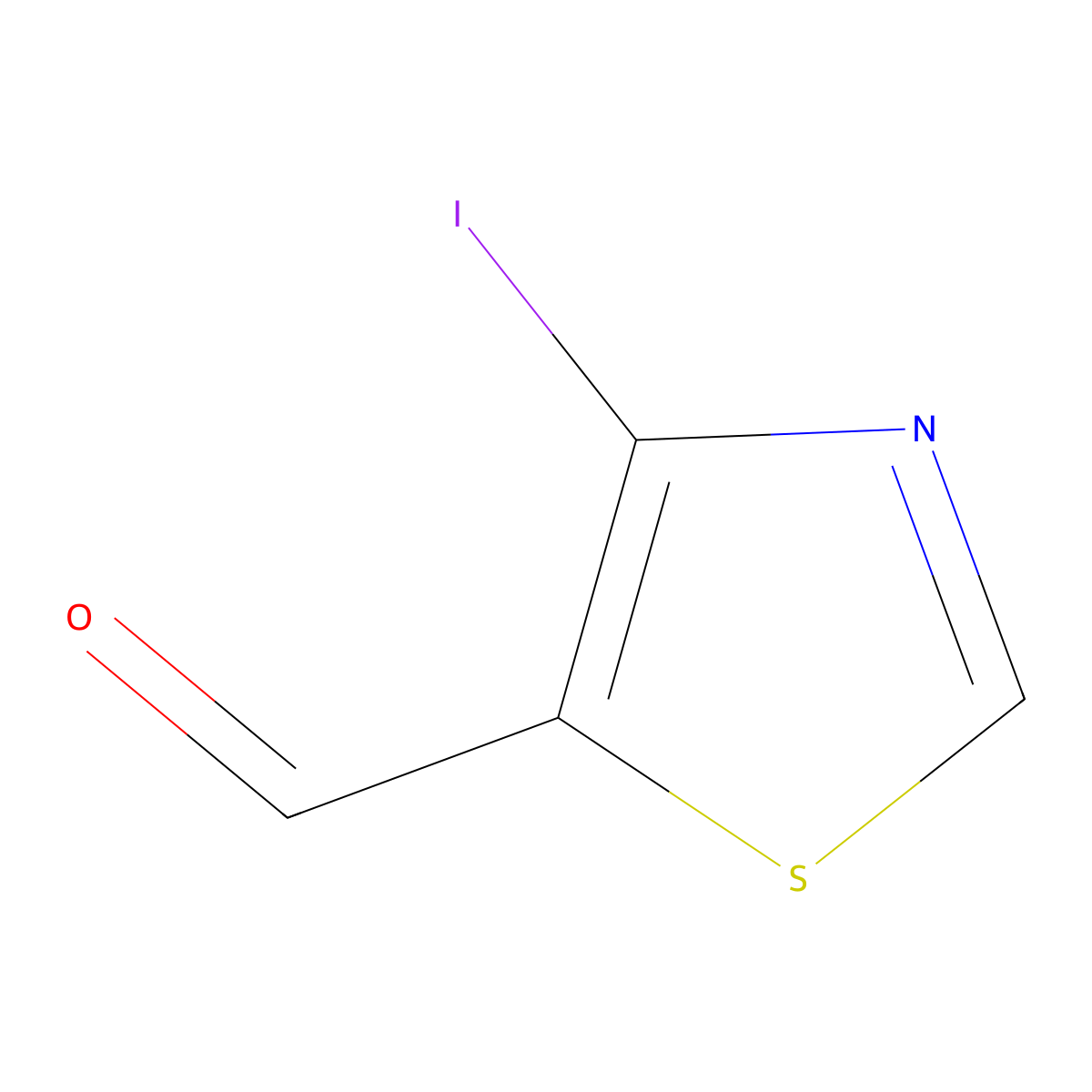 4-Iodo-1,3-thiazole-5-carbaldehyde molecular structure, CAS 2913419-58-4