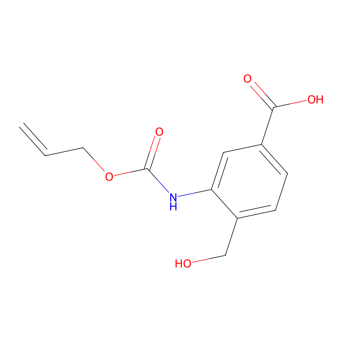 4-(Hydroxymethyl)-3-{[(prop-2-en-1-yloxy)carbonyl]amino}benzoic acid molecular structure, CAS 2913419-63-1