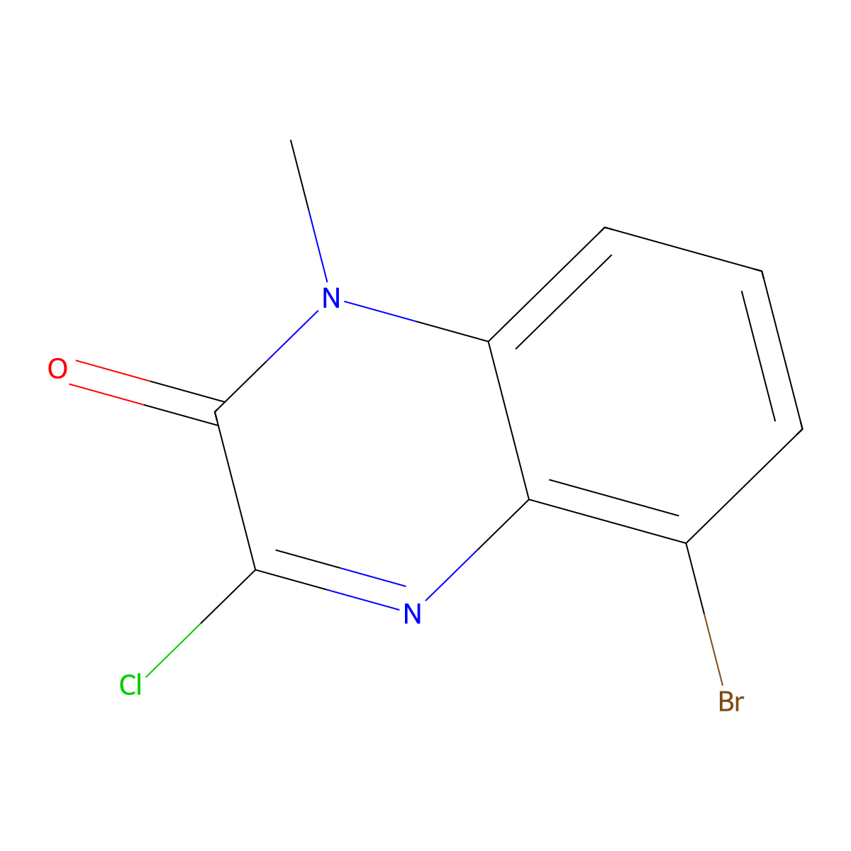 5-Bromo-3-chloro-1-methyl-1,2-dihydroquinoxalin-2-one molecular structure, CAS 2913419-64-2