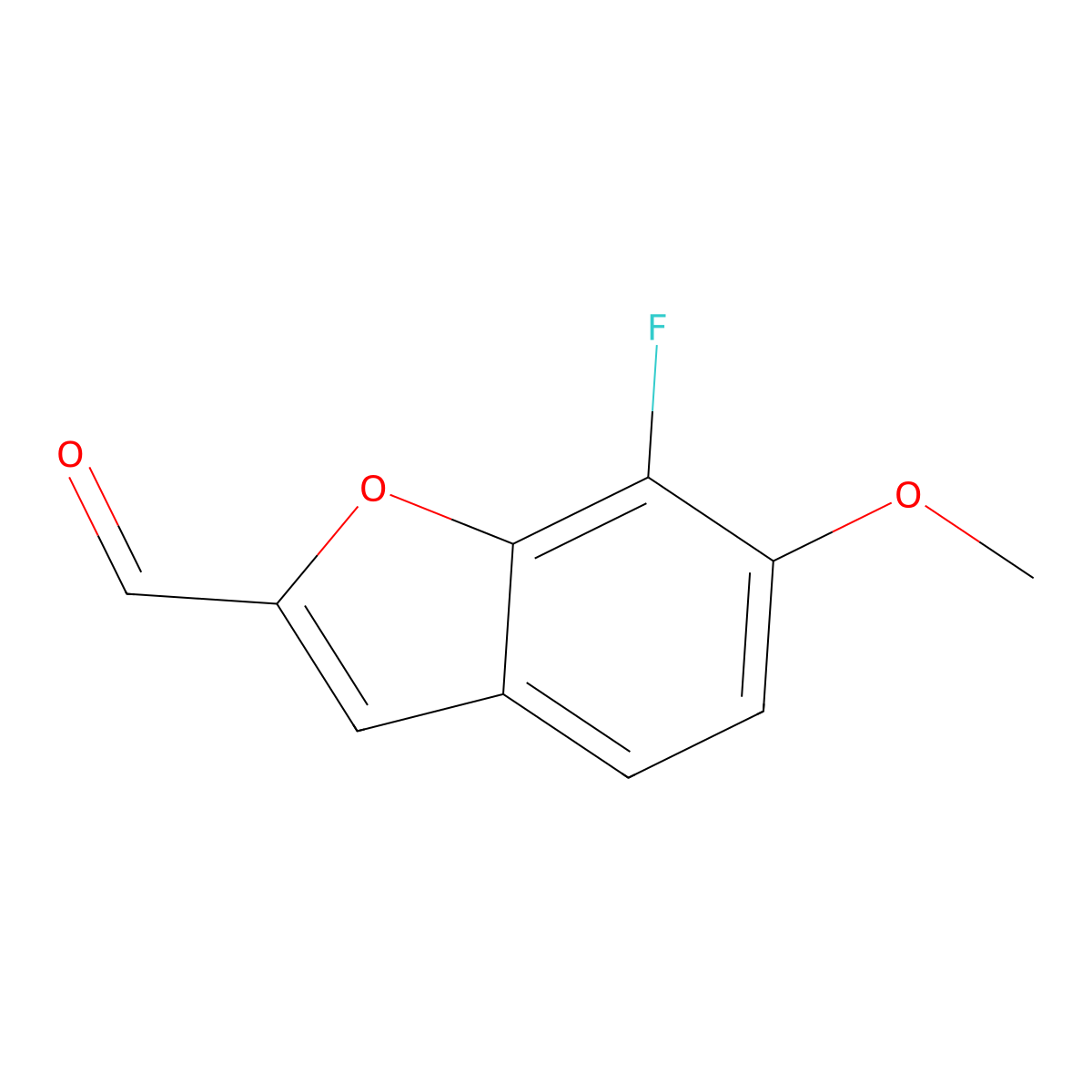7-Fluoro-6-methoxy-1-benzofuran-2-carbaldehyde molecular structure, CAS 2913419-82-4