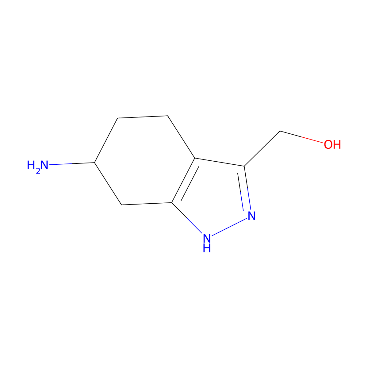 (6-amino-4,5,6,7-tetrahydro-1H-indazol-3-yl)methanol molecular structure, CAS 2913419-89-1