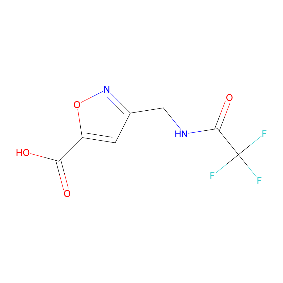 3-[(2,2,2-Trifluoroacetamido)methyl]-1,2-oxazole-5-carboxylic acid molecular structure, CAS 2913419-94-8