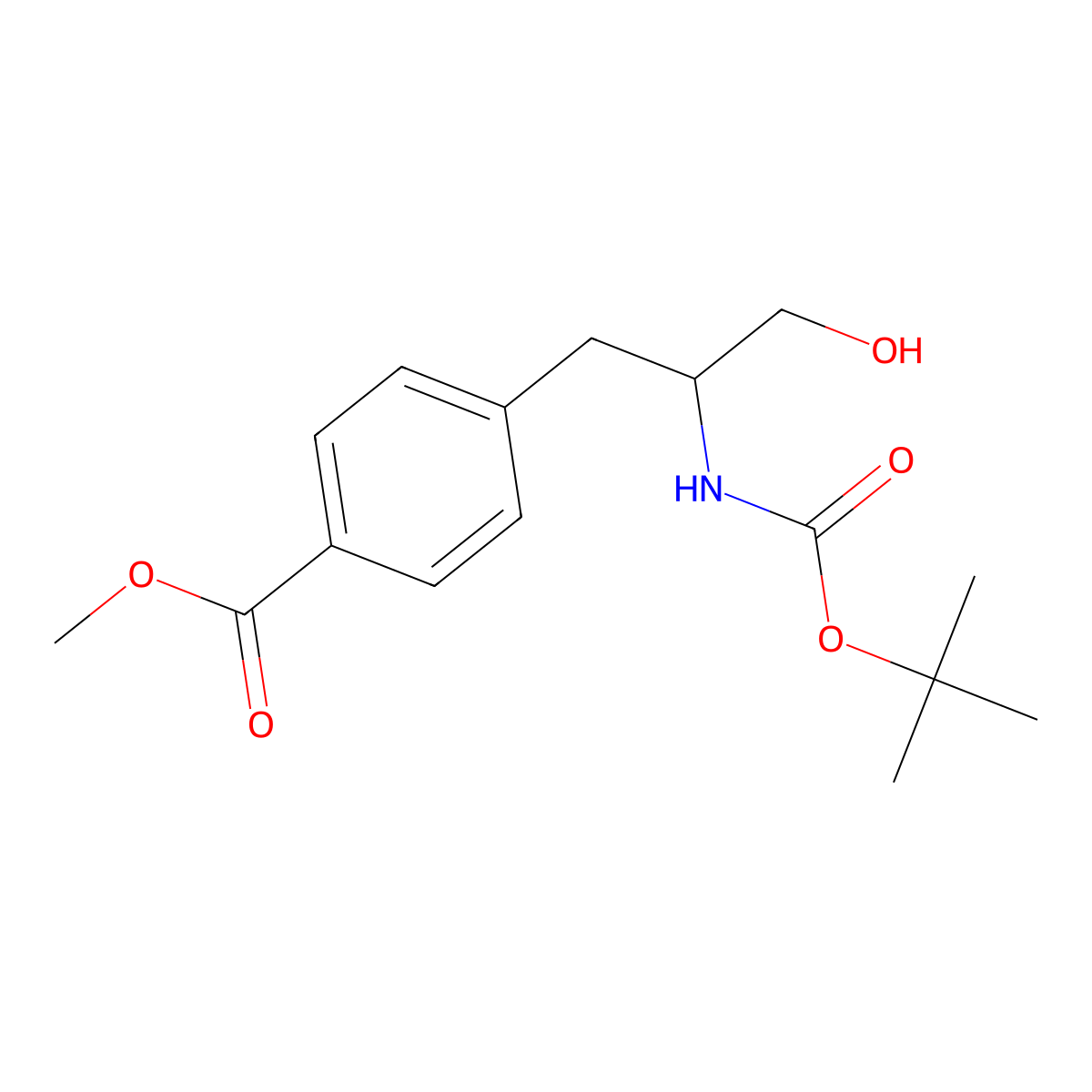 Methyl 4-(2-{[(tert-butoxy)carbonyl]amino}-3-hydroxypropyl)benzoate molecular structure, CAS 2913420-21-8