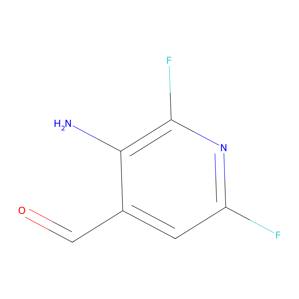 3-Amino-2,6-difluoropyridine-4-carbaldehyde molecular structure, CAS 2913420-22-9