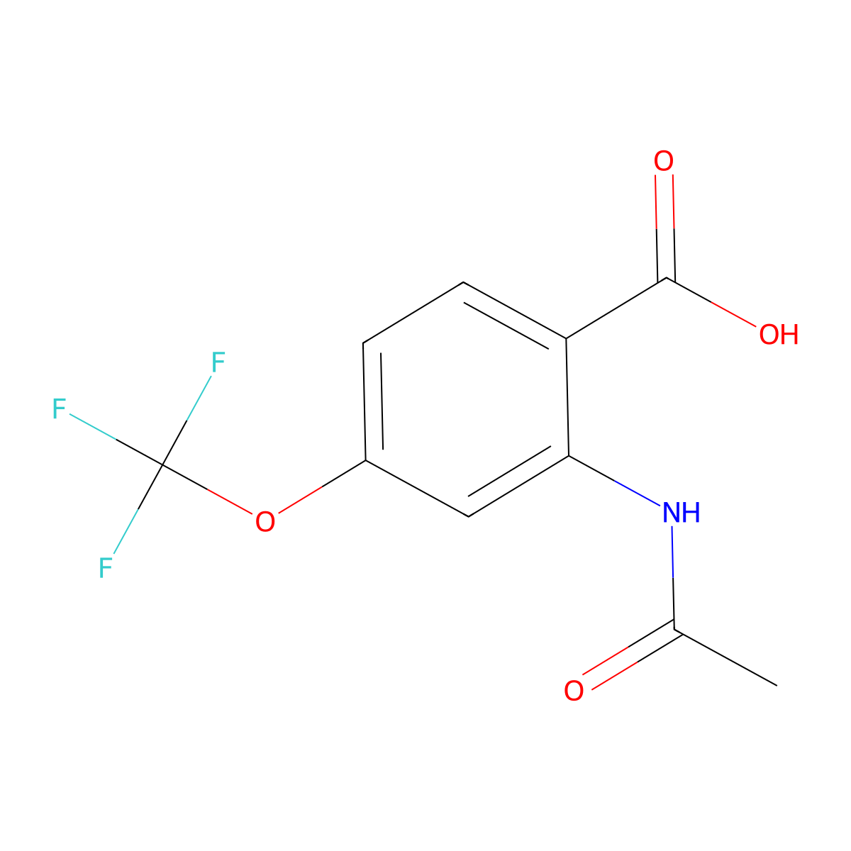 2-Acetamido-4-(trifluoromethoxy)benzoic acid molecular structure, CAS 2913420-55-8