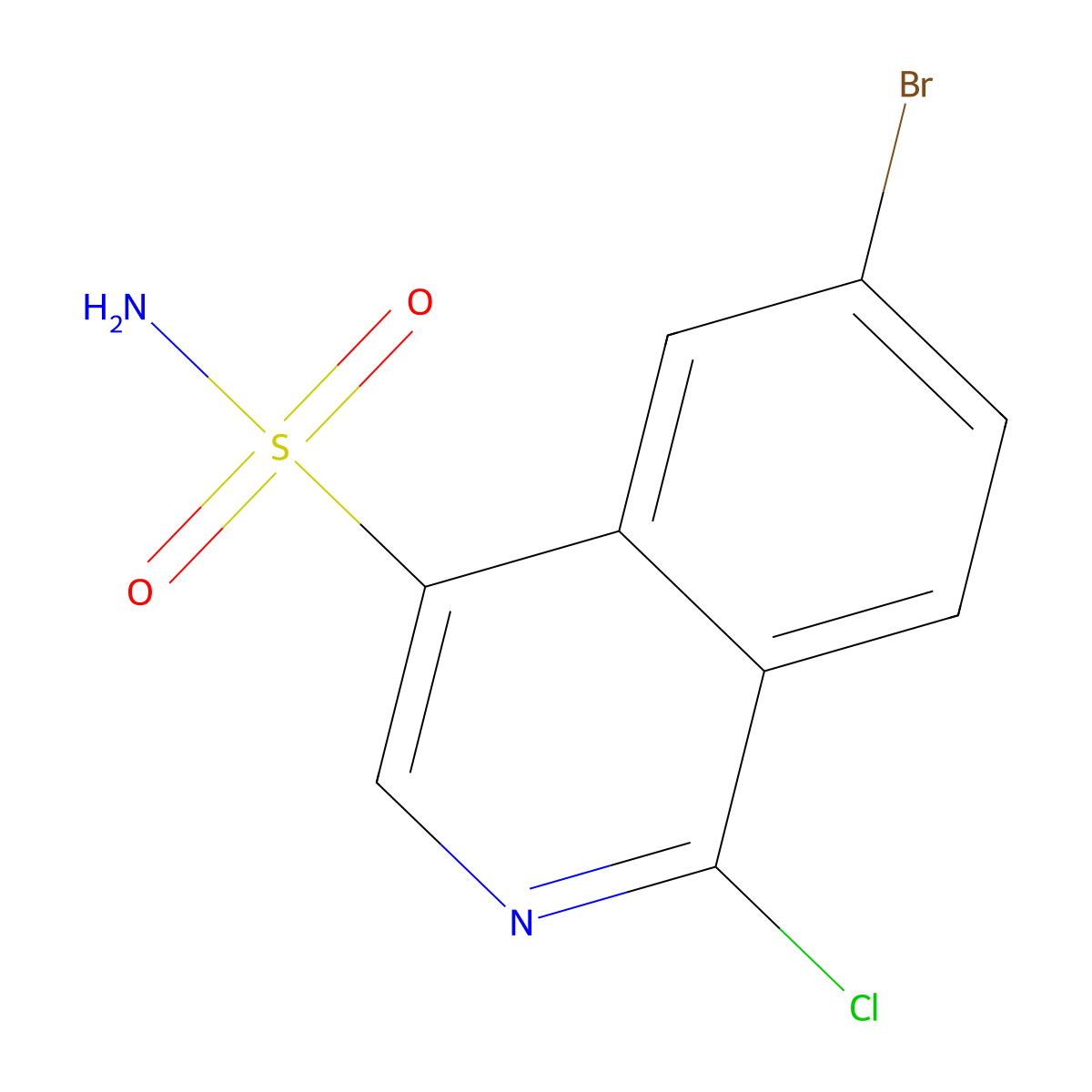 6-Bromo-1-chloroisoquinoline-4-sulfonamide molecular structure, CAS 2913420-62-7