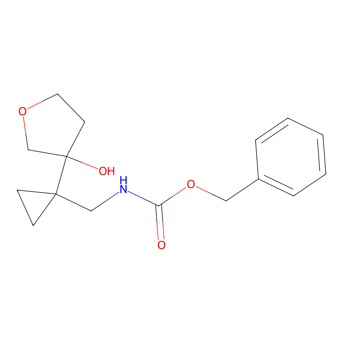 benzyl N-{[1-(3-hydroxyoxolan-3-yl)cyclopropyl]methyl}carbamate molecular structure, CAS 2913420-74-1