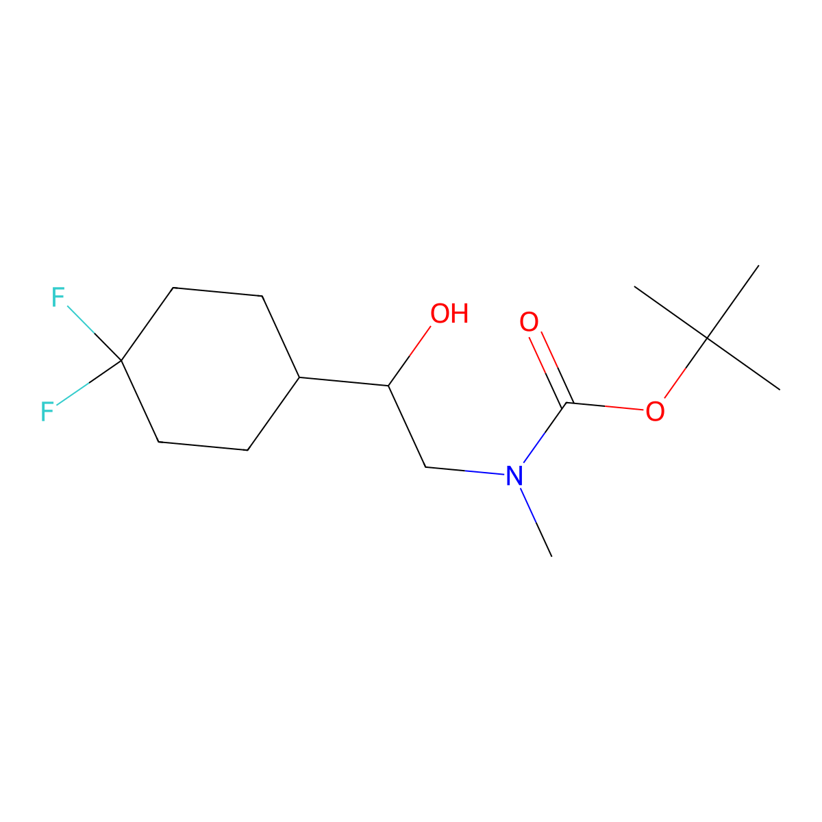 tert-butyl N-[2-(4,4-difluorocyclohexyl)-2-hydroxyethyl]-N-methylcarbamate molecular structure, CAS 2913420-78-5