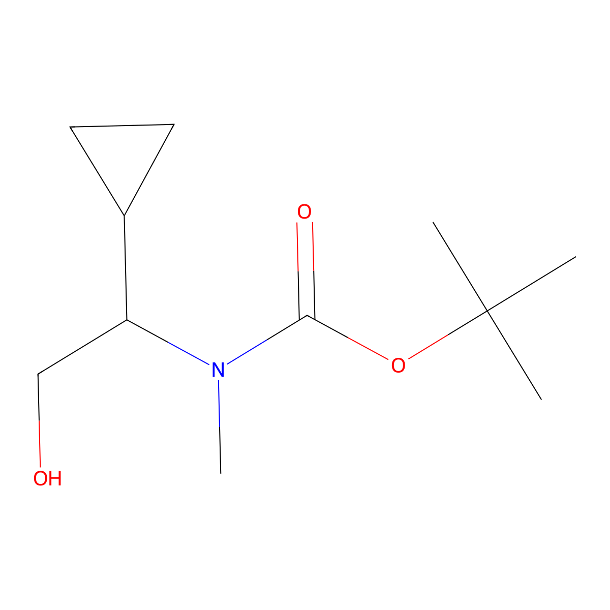 tert-butyl N-(1-cyclopropyl-2-hydroxyethyl)-N-methylcarbamate molecular structure, CAS 2913420-82-1