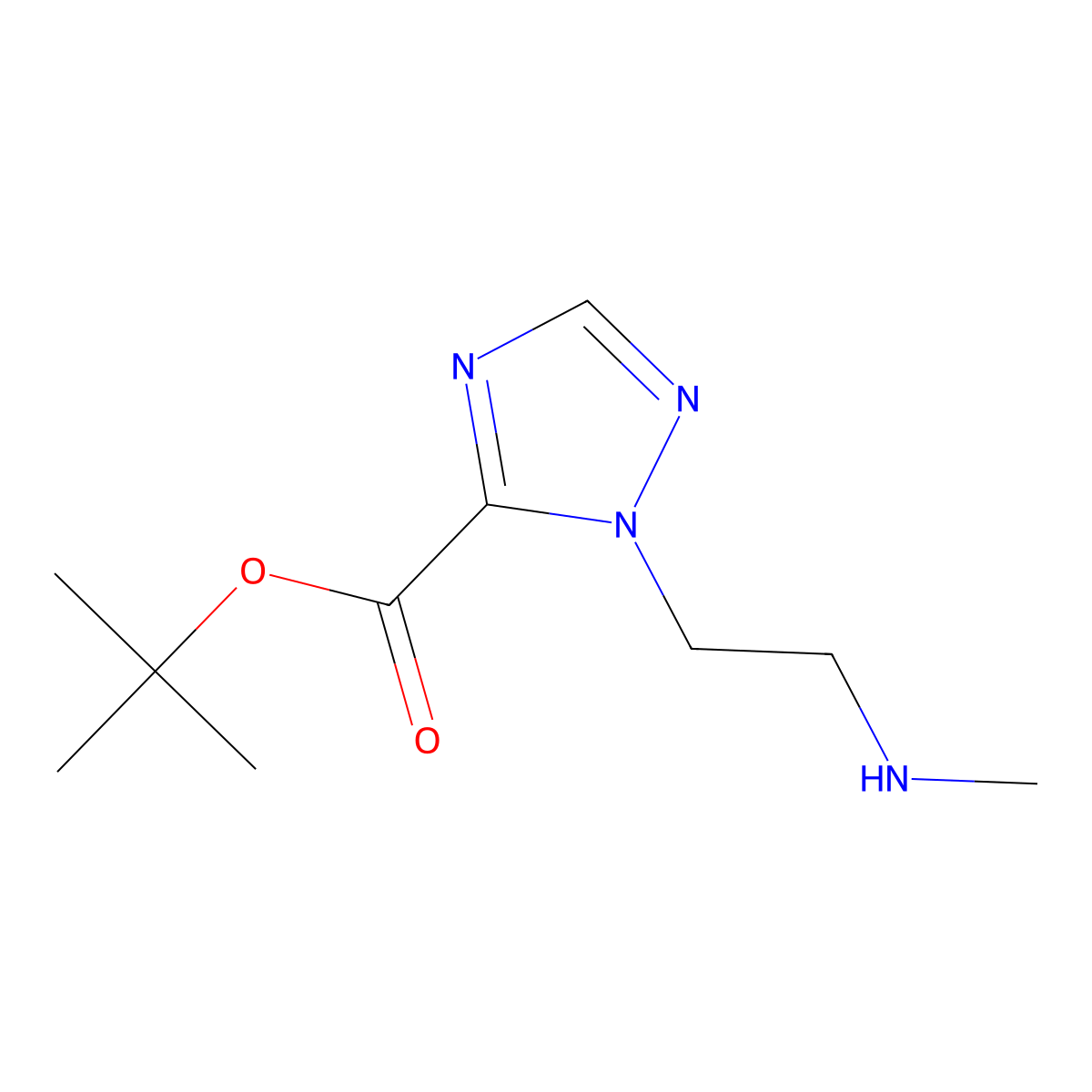 tert-butyl 1-[2-(methylamino)ethyl]-1H-1,2,4-triazole-5-carboxylate molecular structure, CAS 2913420-85-4