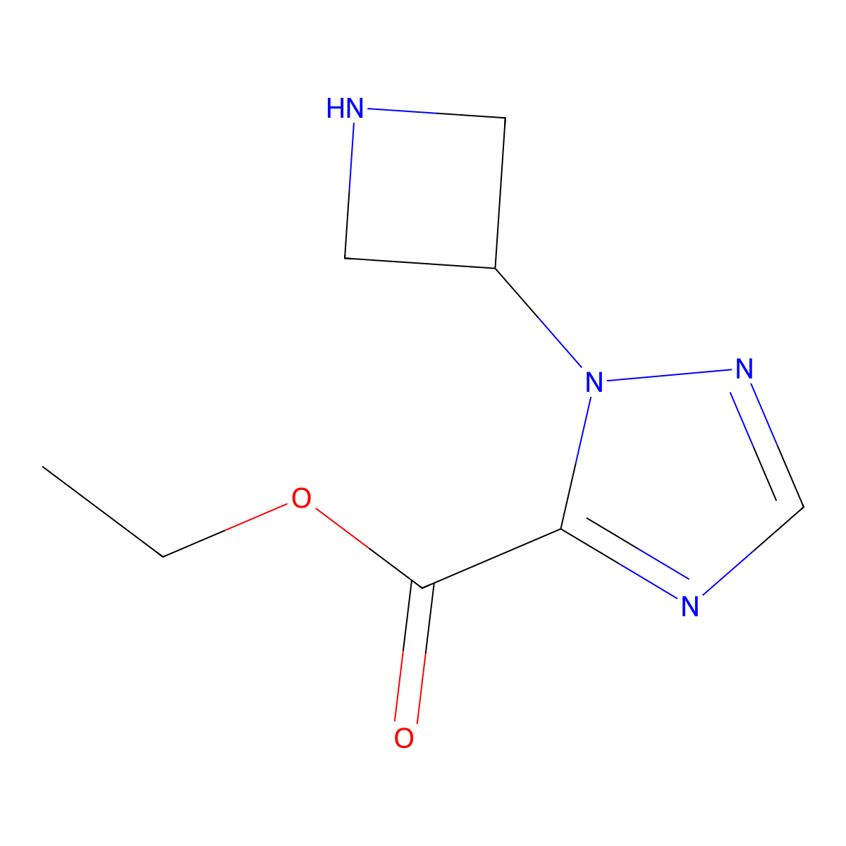ethyl 1-(azetidin-3-yl)-1H-1,2,4-triazole-5-carboxylate molecular structure, CAS 2913420-96-7
