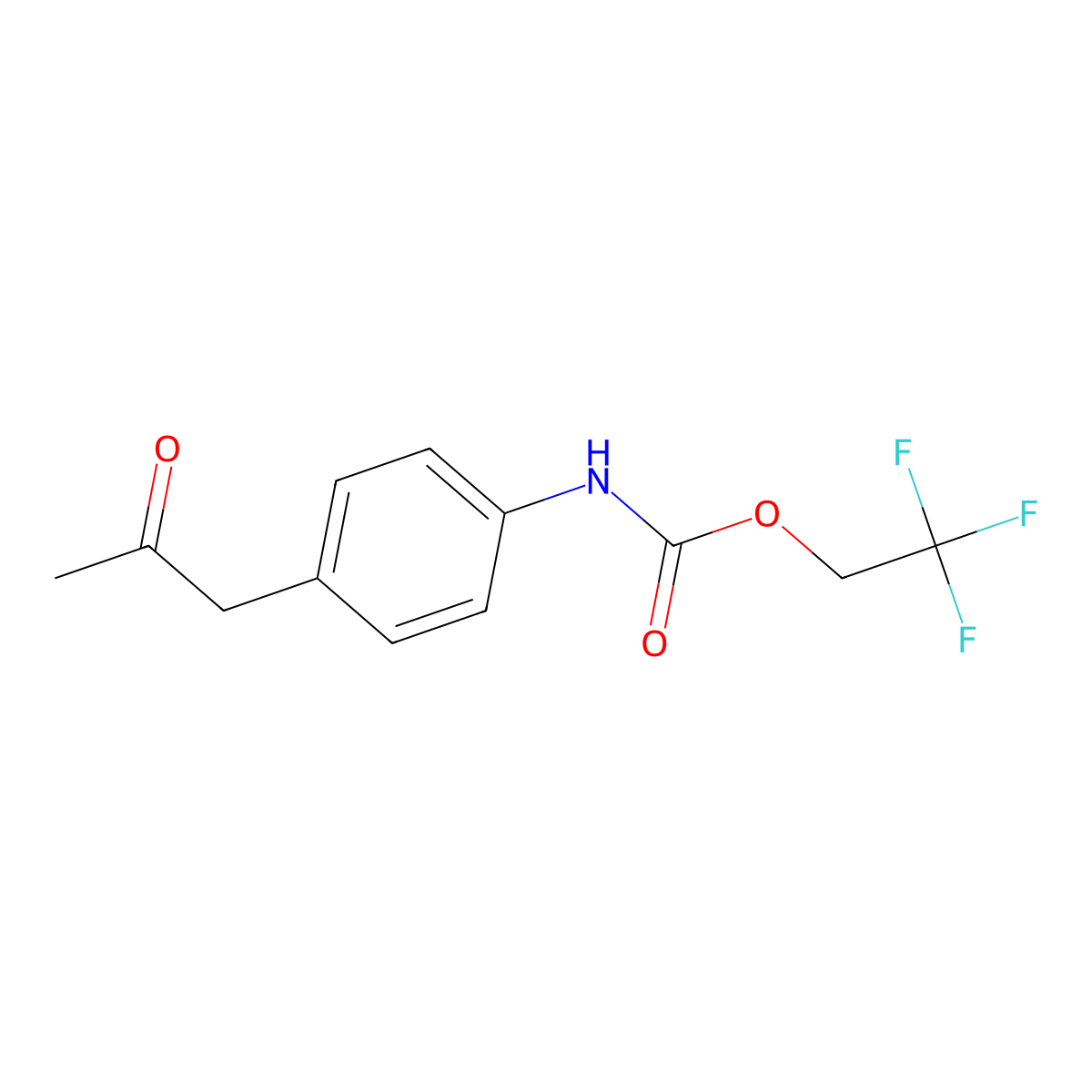 2,2,2-trifluoroethyl N-[4-(2-oxopropyl)phenyl]carbamate molecular structure, CAS 2913420-97-8