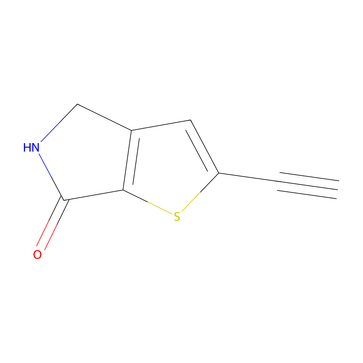 2-ethynyl-4H,5H,6H-thieno[2,3-c]pyrrol-6-one molecular structure, CAS 2913421-05-1