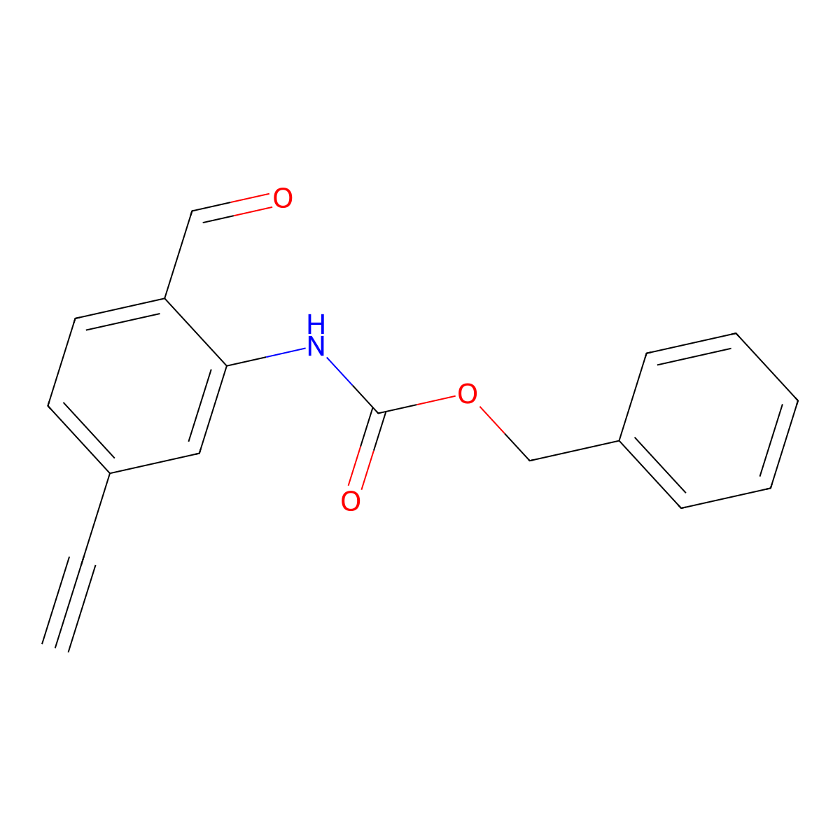 benzyl N-(5-ethynyl-2-formylphenyl)carbamate molecular structure, CAS 2913421-19-7