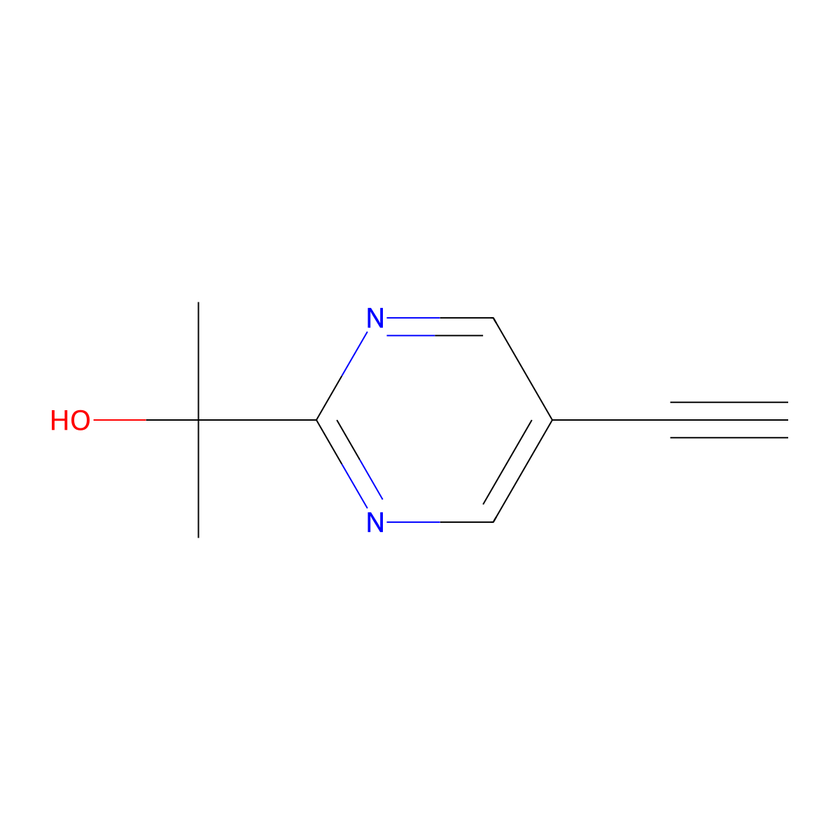 2-(5-Ethynylpyrimidin-2-yl)propan-2-ol molecular structure, CAS 2913421-28-8