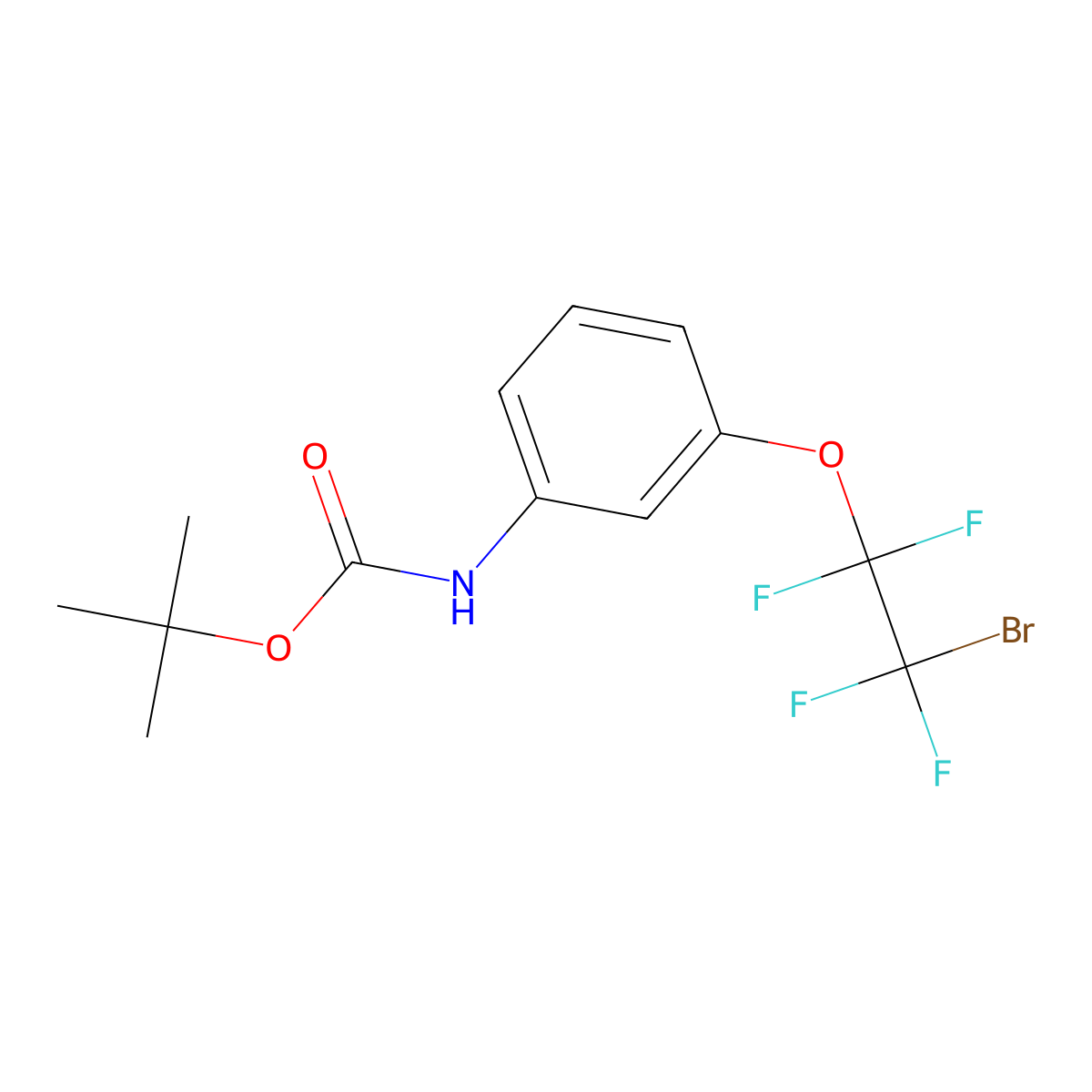 tert-butyl N-[3-(2-bromo-1,1,2,2-tetrafluoroethoxy)phenyl]carbamate molecular structure, CAS 2913421-30-2