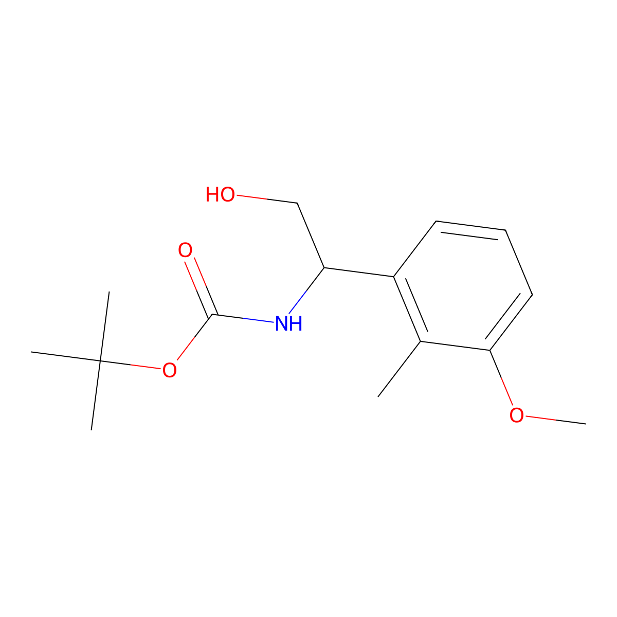 tert-butyl N-[2-hydroxy-1-(3-methoxy-2-methylphenyl)ethyl]carbamate molecular structure, CAS 2913421-42-6