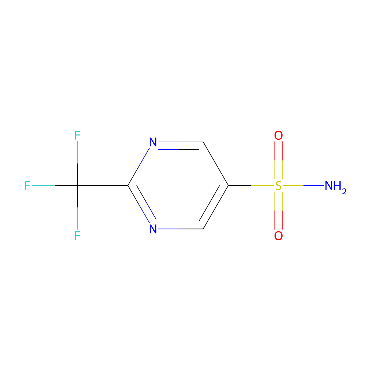 2-(Trifluoromethyl)pyrimidine-5-sulfonamide molecular structure, CAS 2913421-43-7