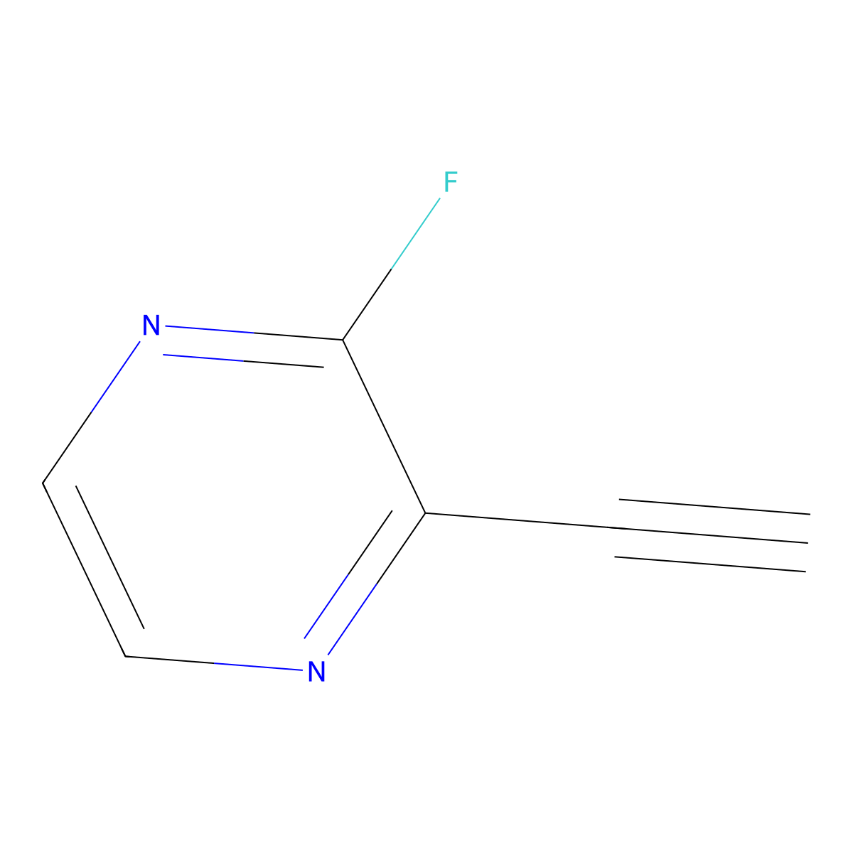 2-Ethynyl-3-fluoropyrazine molecular structure, CAS 2913421-45-9