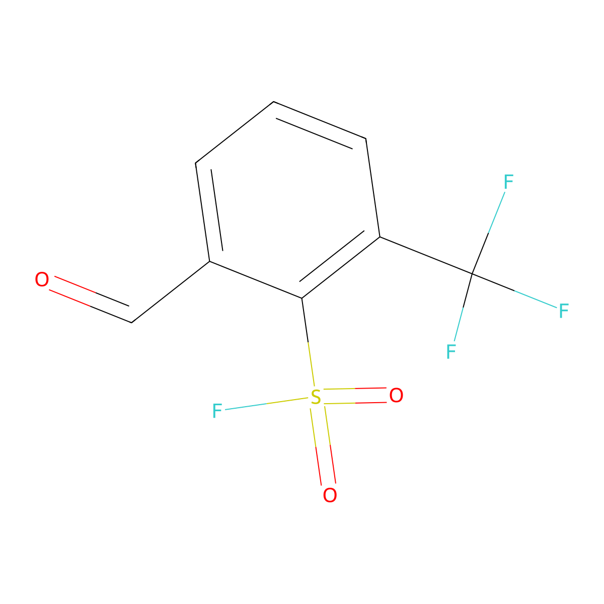 2-Formyl-6-(trifluoromethyl)benzene-1-sulfonyl fluoride molecular structure, CAS 2913421-70-0