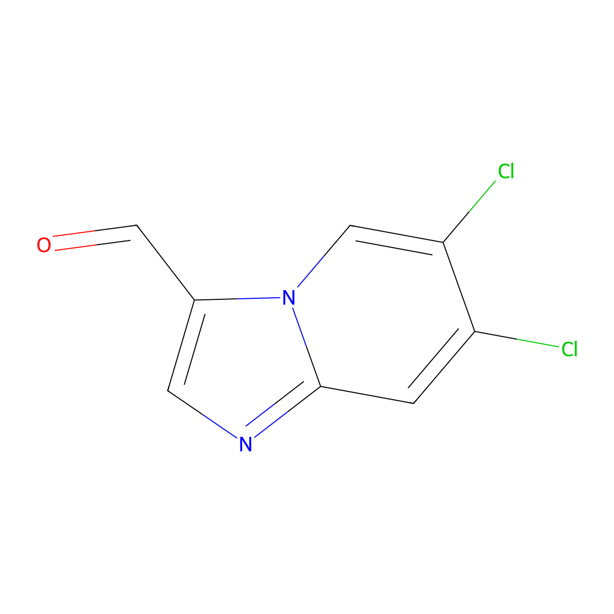 6,7-Dichloroimidazo[1,2-a]pyridine-3-carbaldehyde molecular structure, CAS 2913421-86-8
