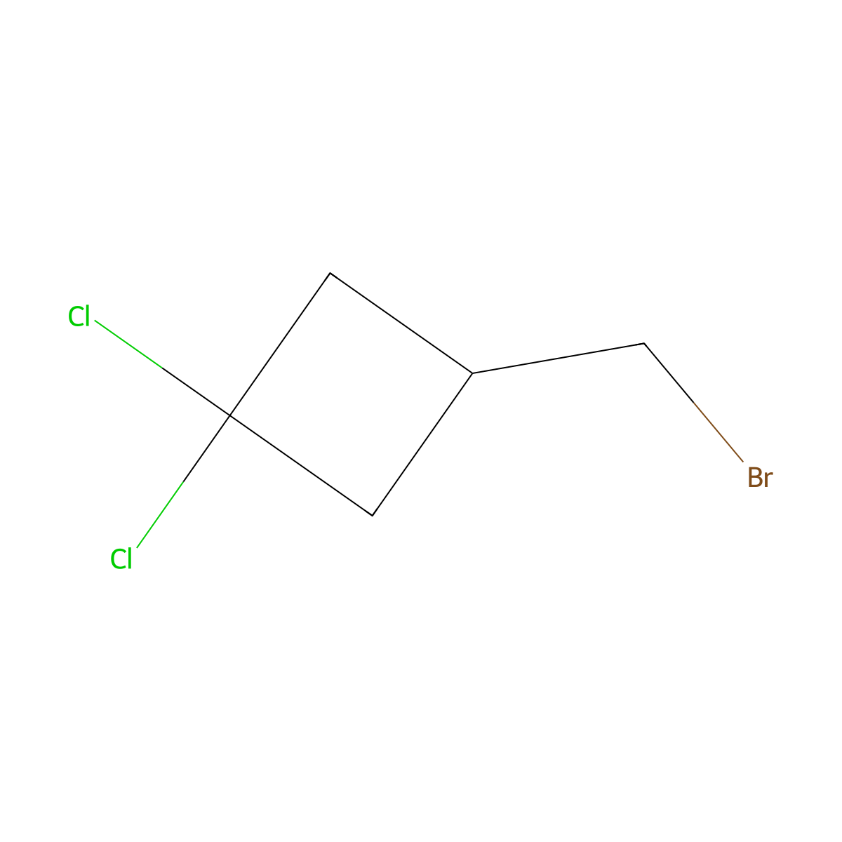 3-(Bromomethyl)-1,1-dichlorocyclobutane molecular structure, CAS 2913421-92-6