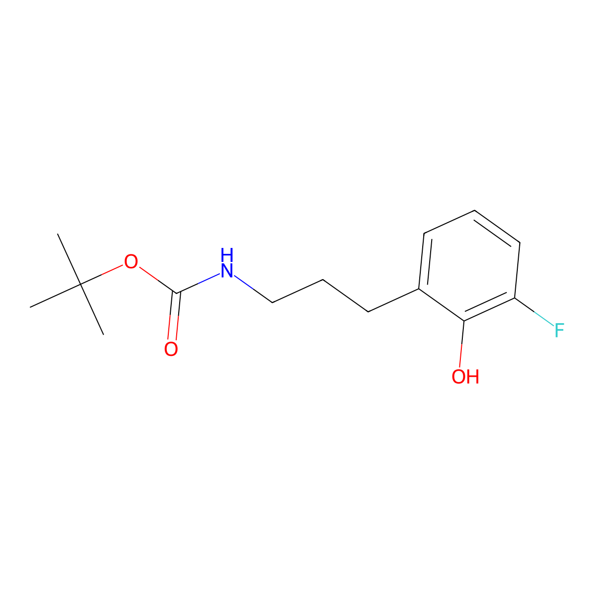 tert-butyl N-[3-(3-fluoro-2-hydroxyphenyl)propyl]carbamate molecular structure, CAS 2913421-93-7