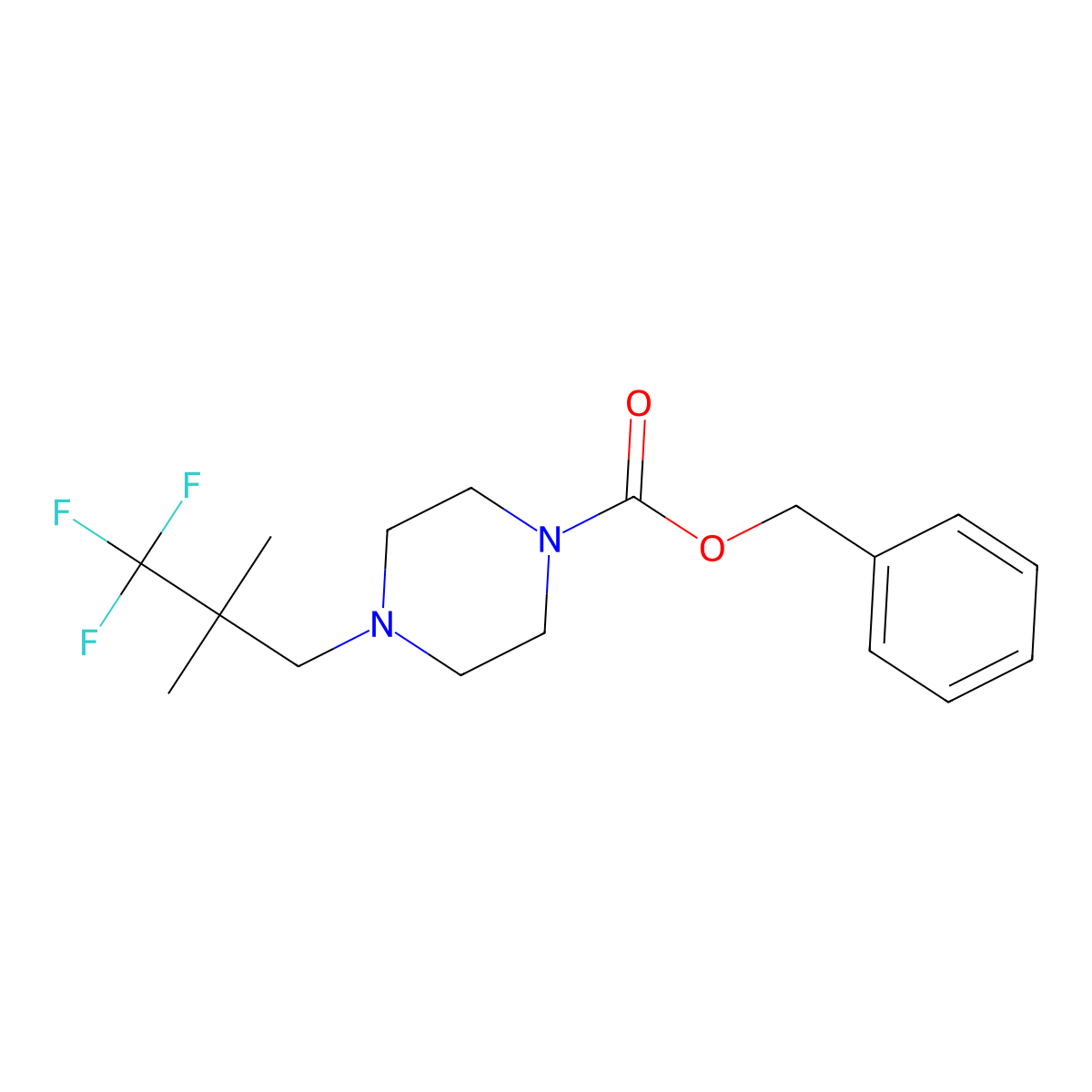 Benzyl 4-(3,3,3-trifluoro-2,2-dimethylpropyl)piperazine-1-carboxylate molecular structure, CAS 2913422-14-5