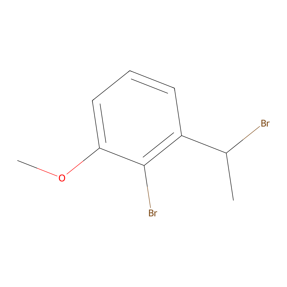 2-Bromo-1-(1-bromoethyl)-3-methoxybenzene molecular structure, CAS 2913422-22-5