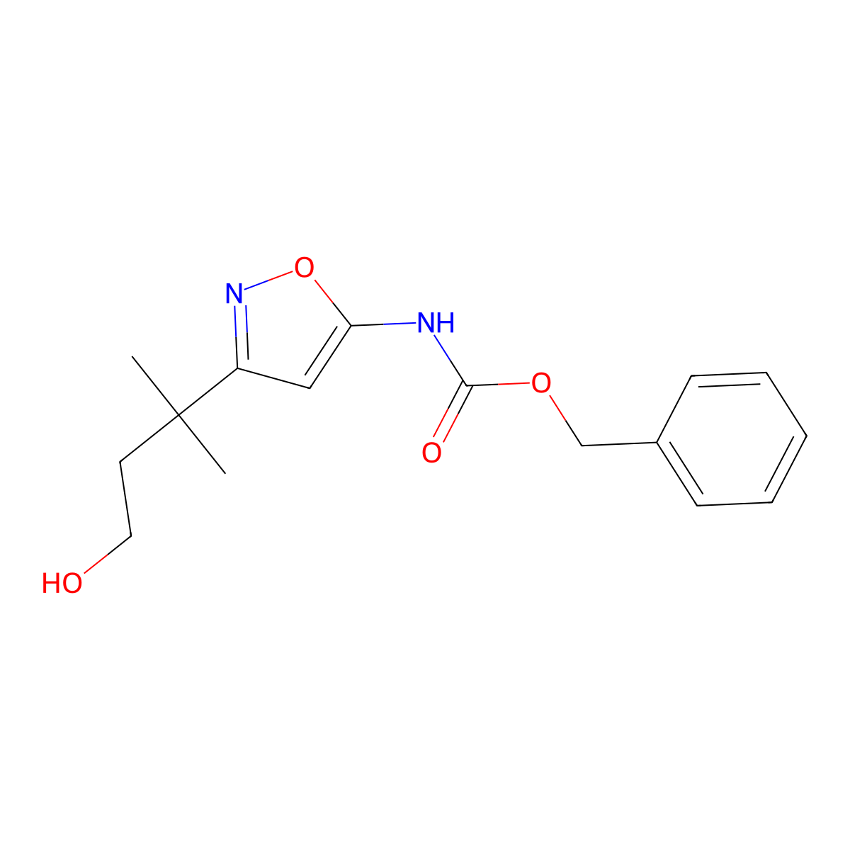benzyl N-[3-(4-hydroxy-2-methylbutan-2-yl)-1,2-oxazol-5-yl]carbamate molecular structure, CAS 2913422-24-7