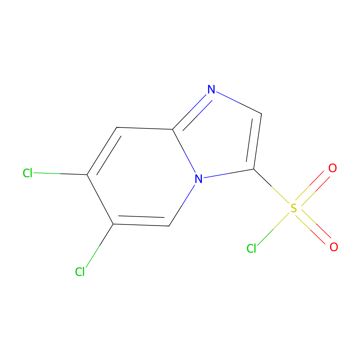 6,7-Dichloroimidazo[1,2-a]pyridine-3-sulfonyl chloride molecular structure, CAS 2913422-32-7