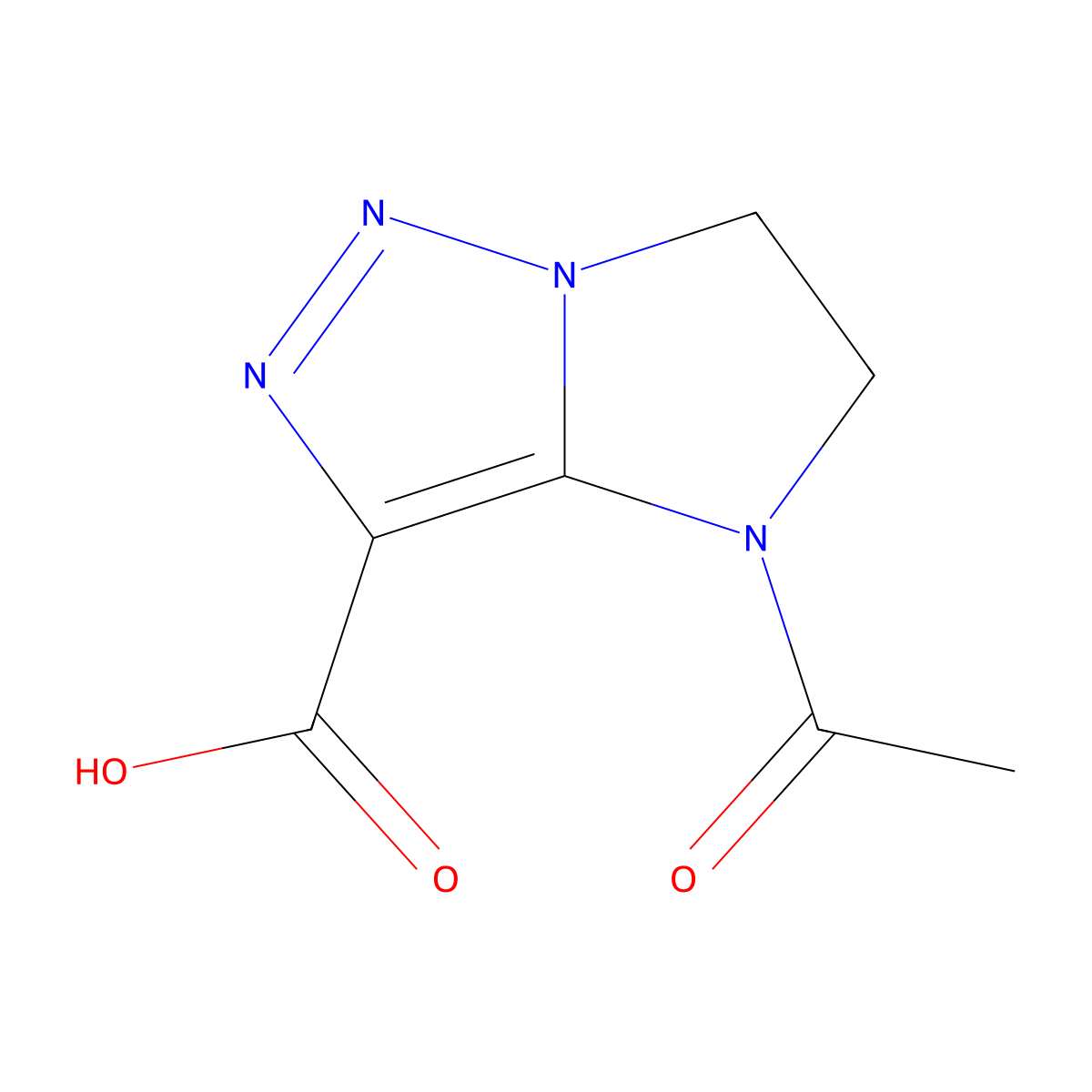 4-acetyl-4H,5H,6H-imidazo[1,2-c][1,2,3]triazole-3-carboxylic acid molecular structure, CAS 2913422-36-1