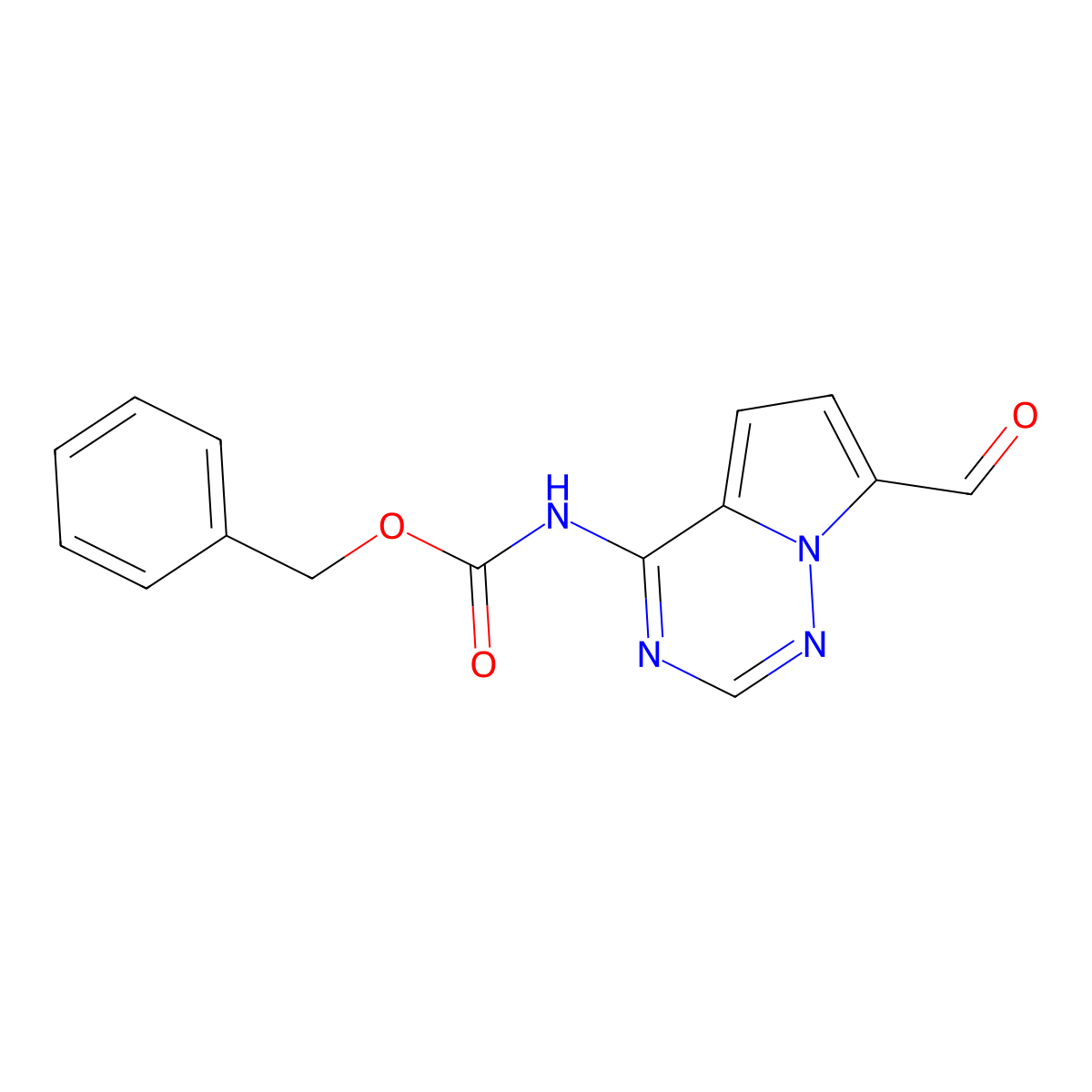 benzyl N-{7-formylpyrrolo[2,1-f][1,2,4]triazin-4-yl}carbamate molecular structure, CAS 2913422-38-3