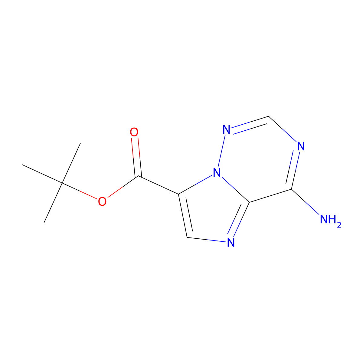 Tert-butyl 4-aminoimidazo[2,1-f][1,2,4]triazine-7-carboxylate molecular structure, CAS 2913422-70-3
