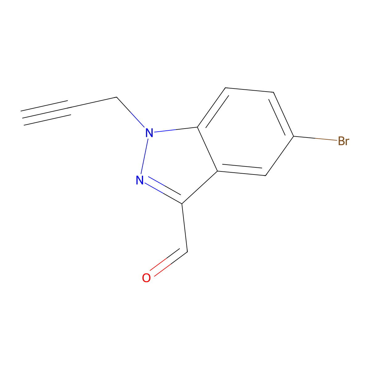5-bromo-1-(prop-2-yn-1-yl)-1H-indazole-3-carbaldehyde molecular structure, CAS 2913422-80-5