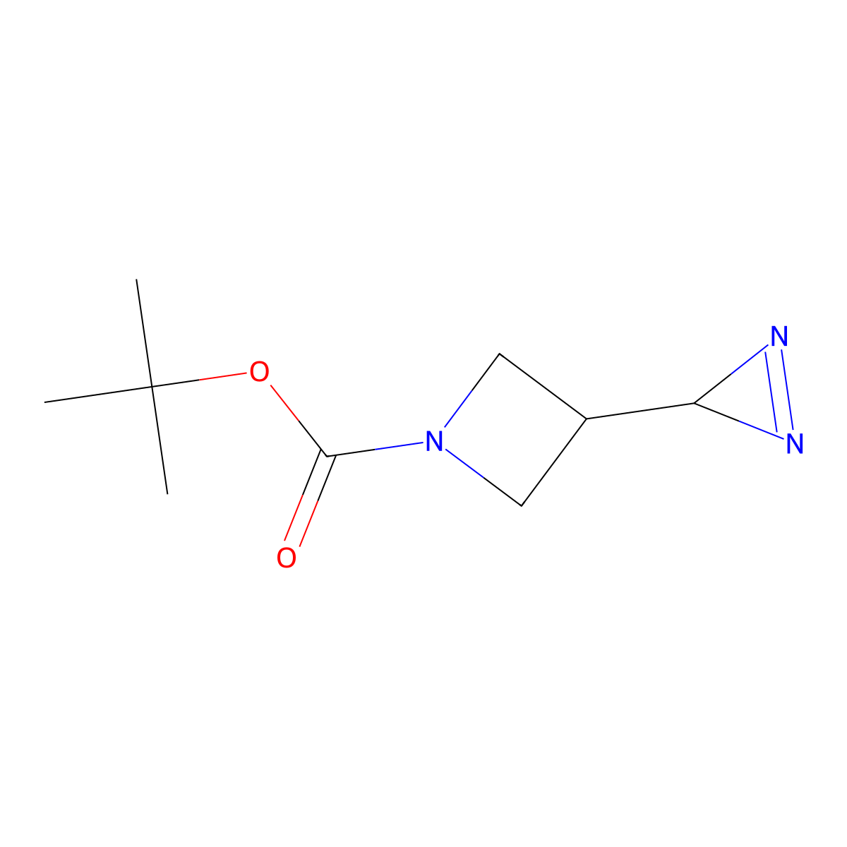 tert-butyl 3-(3H-diazirin-3-yl)azetidine-1-carboxylate molecular structure, CAS 2913422-96-3