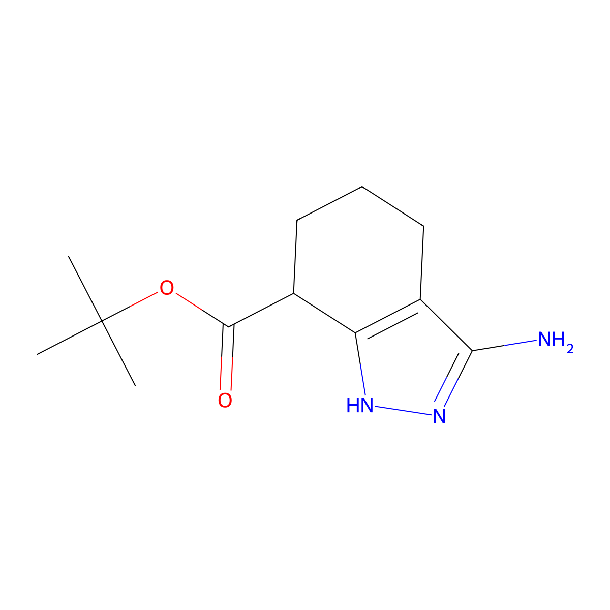 tert-butyl 3-amino-4,5,6,7-tetrahydro-1H-indazole-7-carboxylate molecular structure, CAS 2913423-01-3