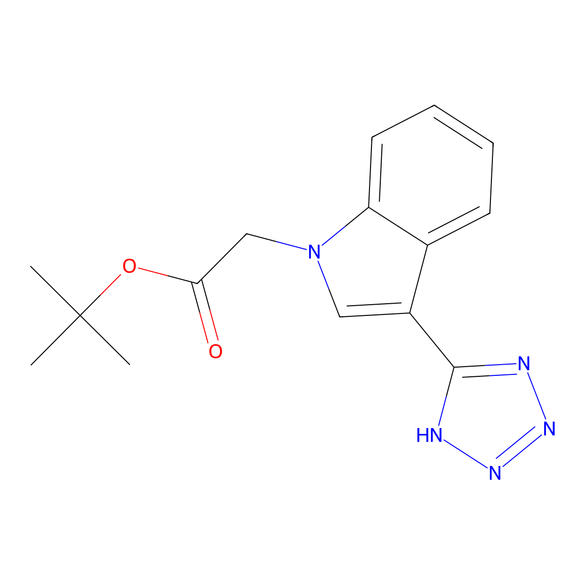 tert-butyl 2-[3-(2H-1,2,3,4-tetrazol-5-yl)-1H-indol-1-yl]acetate molecular structure, CAS 2913423-02-4