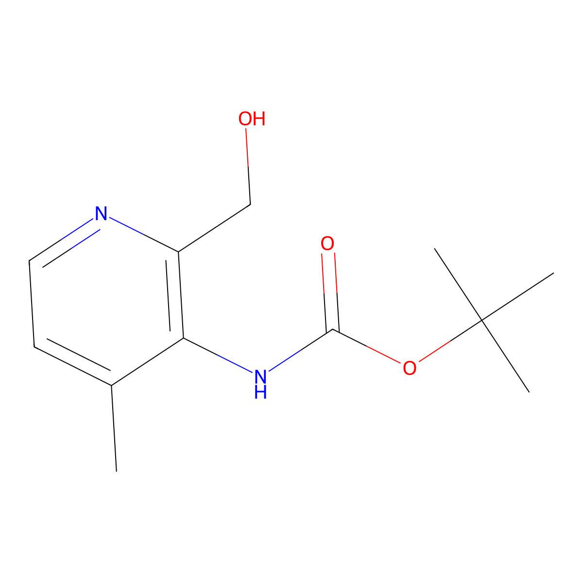 tert-butyl N-[2-(hydroxymethyl)-4-methylpyridin-3-yl]carbamate molecular structure, CAS 2913423-03-5