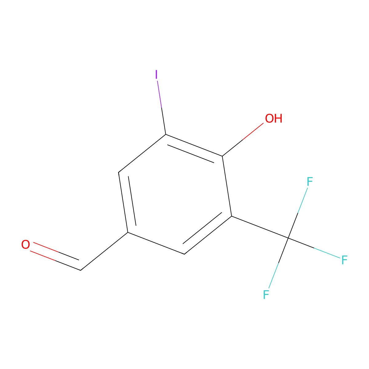 4-Hydroxy-3-iodo-5-(trifluoromethyl)benzaldehyde molecular structure, CAS 2913423-05-7