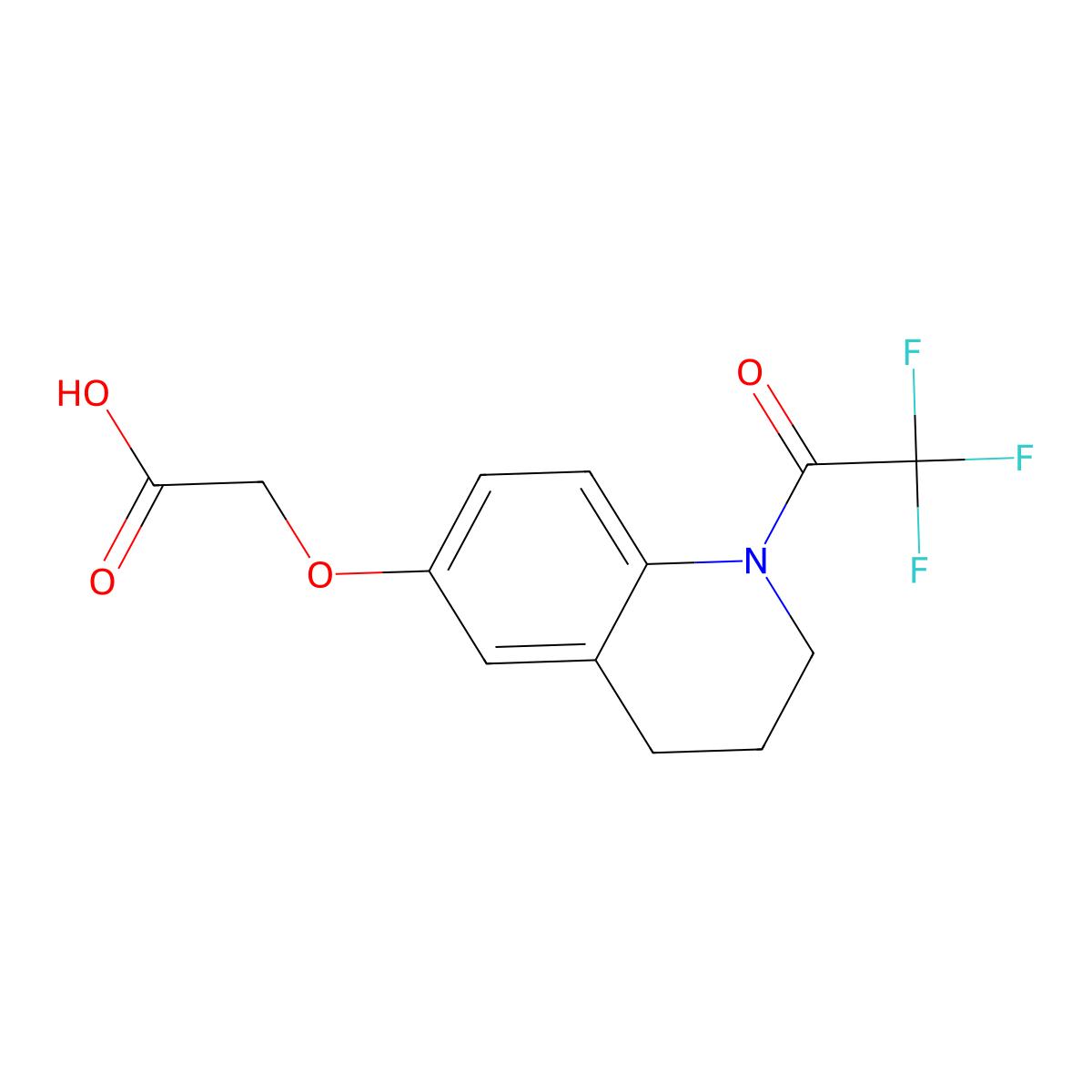 2-{[1-(2,2,2-Trifluoroacetyl)-1,2,3,4-tetrahydroquinolin-6-yl]oxy}acetic acid molecular structure, CAS 2913423-15-9