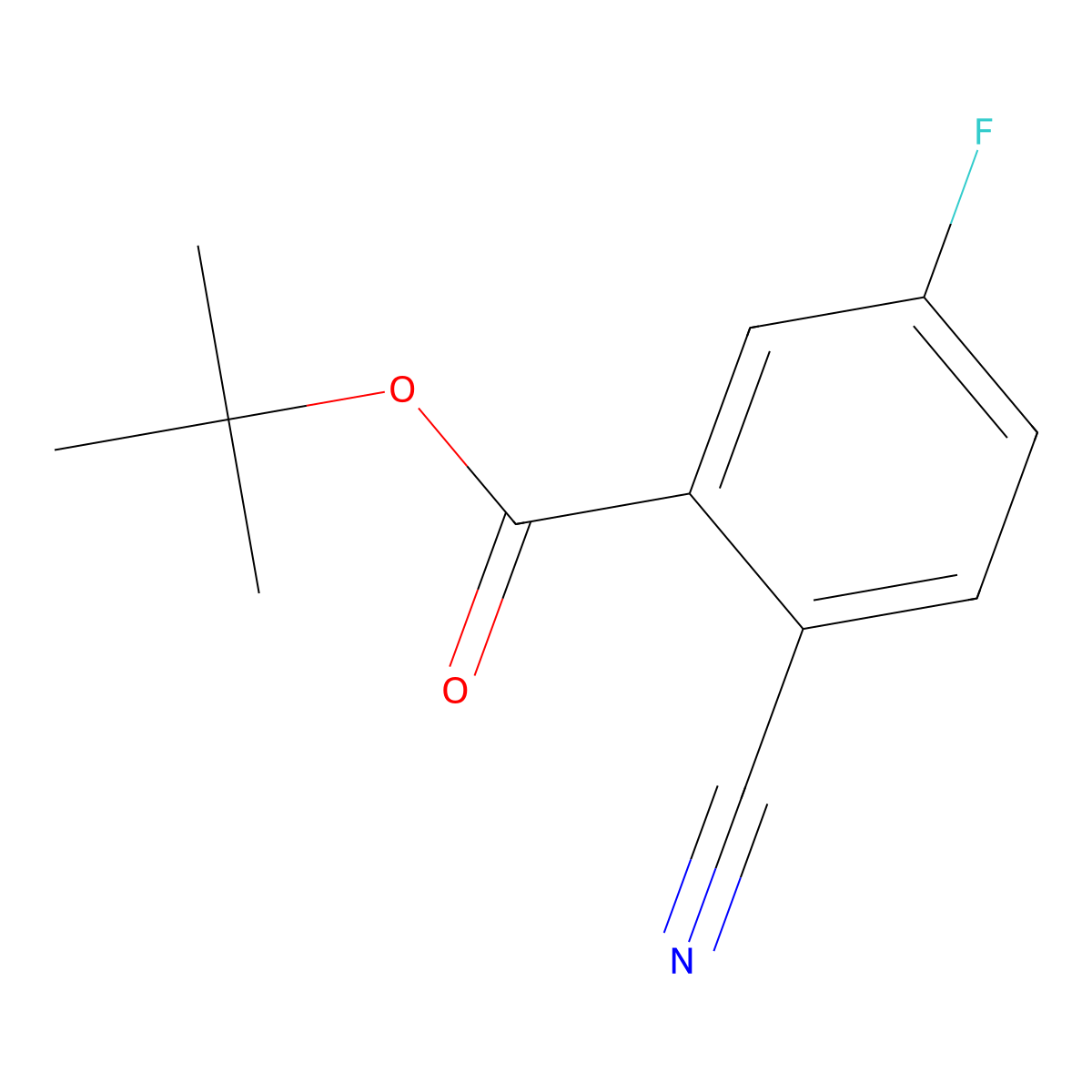 Tert-butyl 2-cyano-5-fluorobenzoate molecular structure, CAS 2913423-16-0