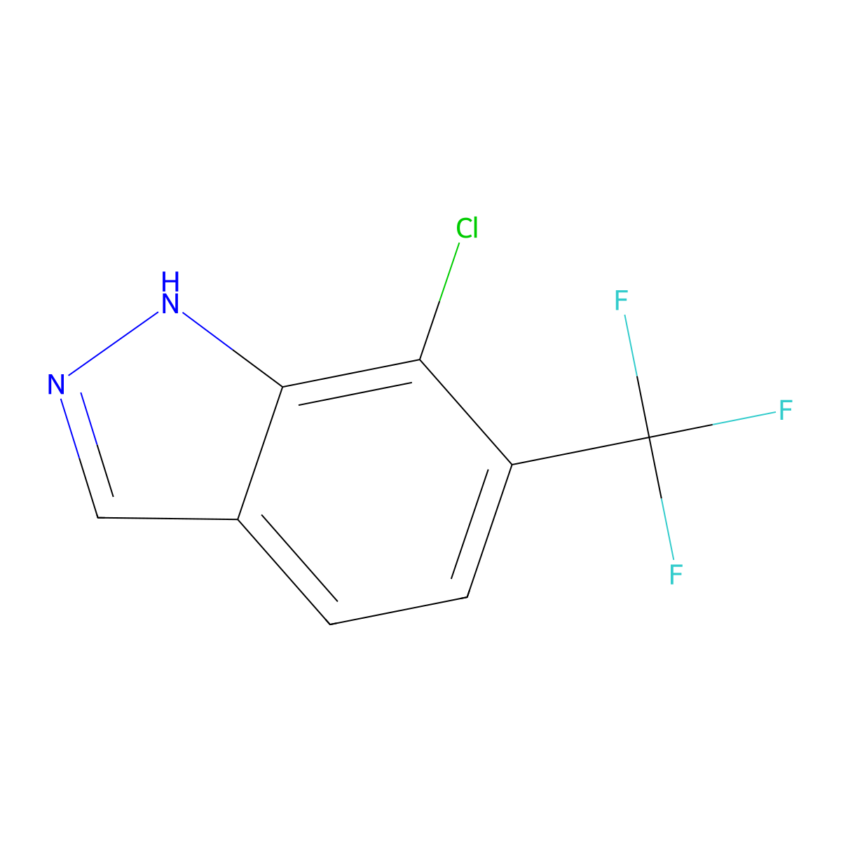 7-chloro-6-(trifluoromethyl)-1H-indazole molecular structure, CAS 2913423-17-1