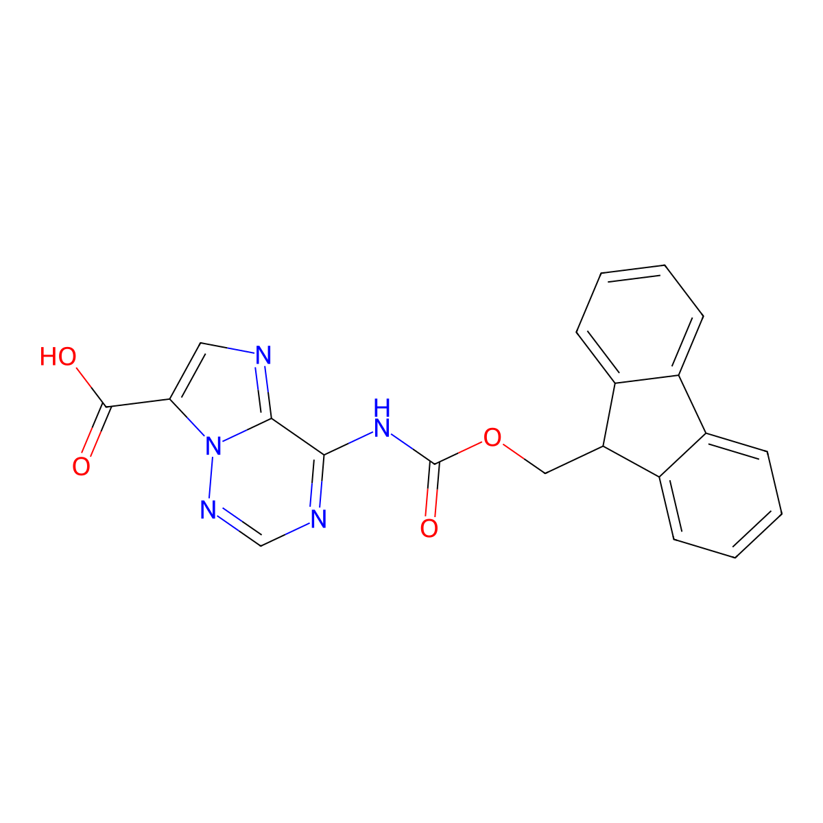 4-({[(9H-fluoren-9-yl)methoxy]carbonyl}amino)imidazo[2,1-f][1,2,4]triazine-7-carboxylic acid molecular structure, CAS 2913423-32-0