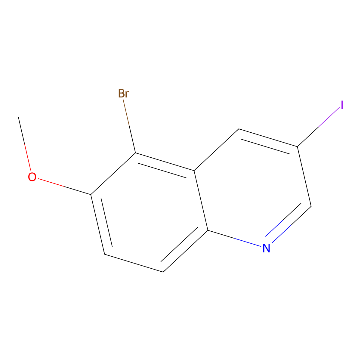 5-Bromo-3-iodo-6-methoxyquinoline molecular structure, CAS 2913423-51-3
