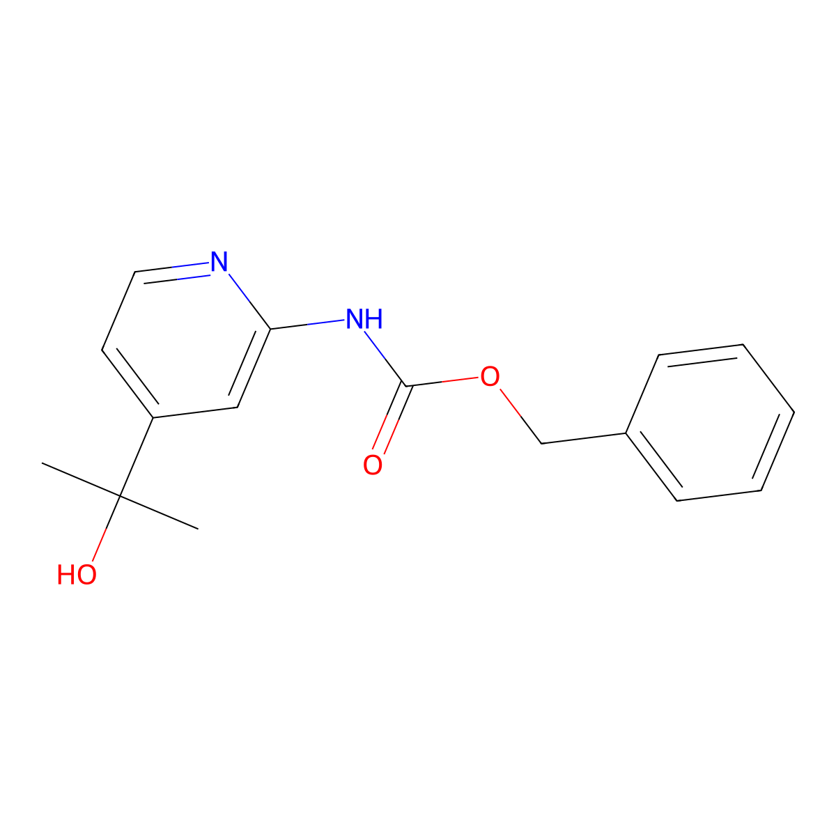 benzyl N-[4-(2-hydroxypropan-2-yl)pyridin-2-yl]carbamate molecular structure, CAS 2913423-54-6