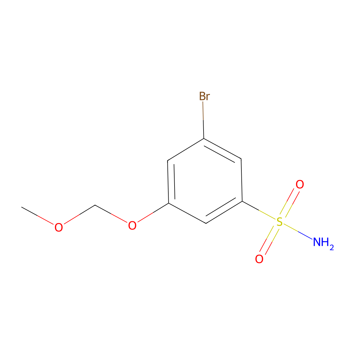 3-Bromo-5-(methoxymethoxy)benzene-1-sulfonamide molecular structure, CAS 2913423-55-7