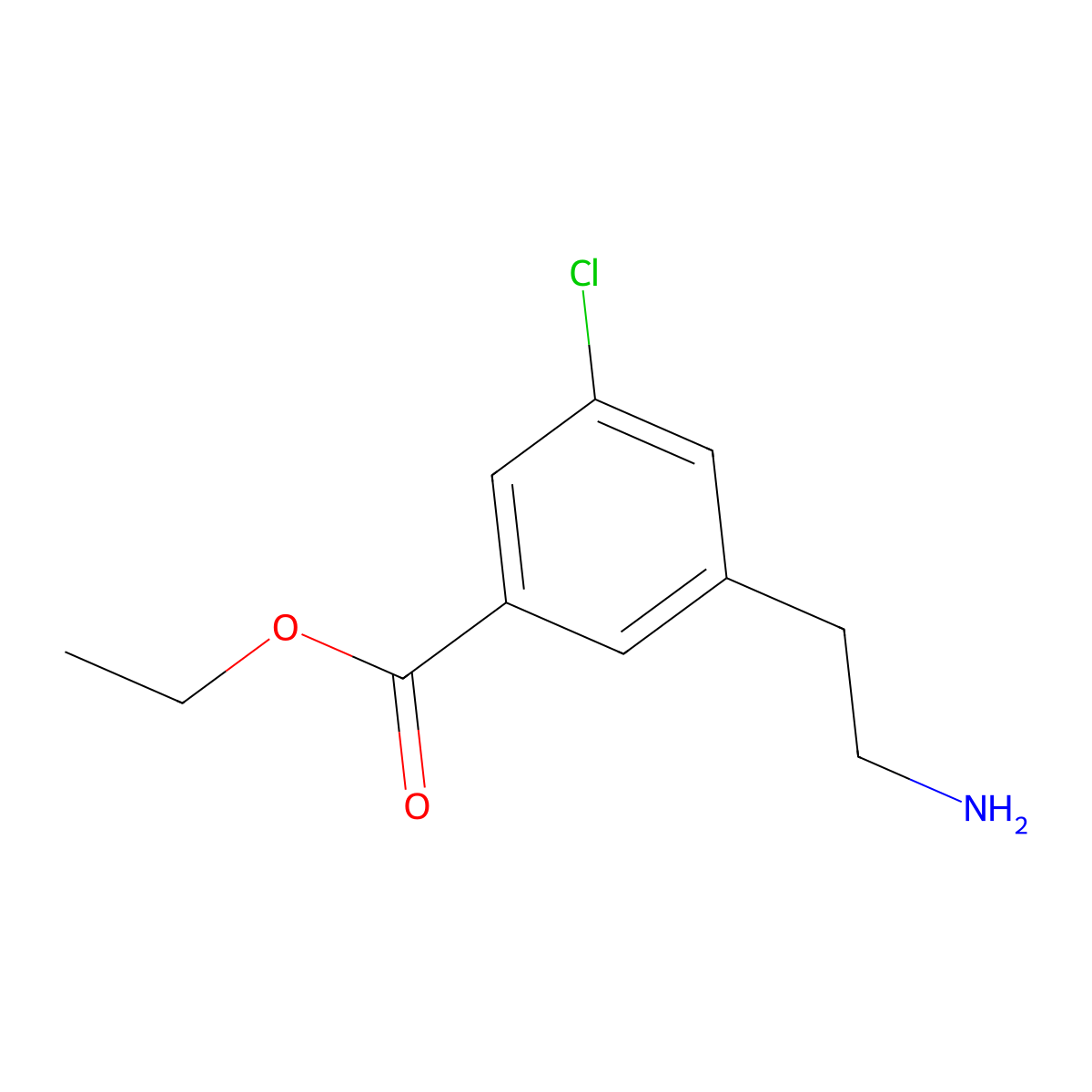 Ethyl 3-(2-aminoethyl)-5-chlorobenzoate molecular structure, CAS 2913423-72-8