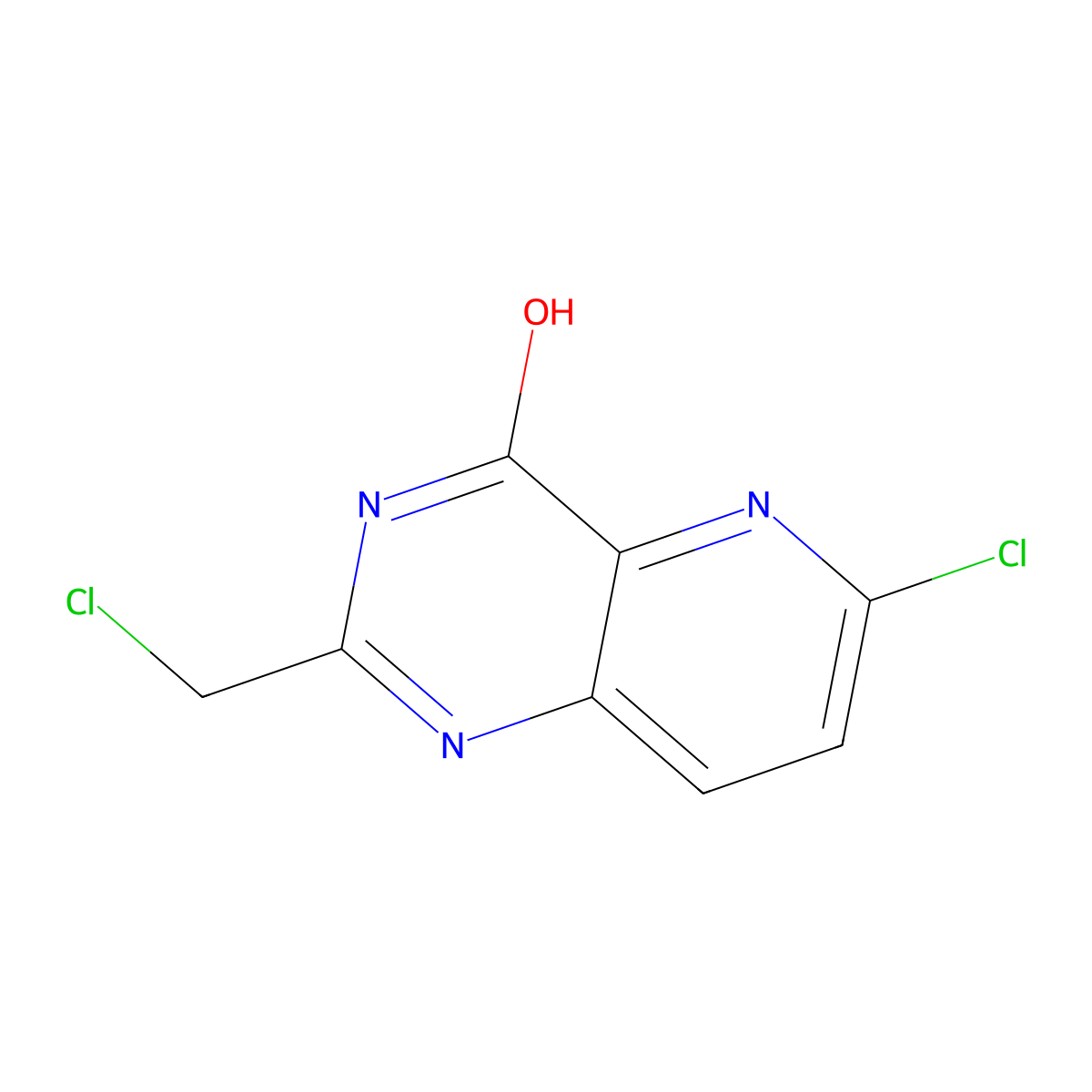 6-Chloro-2-(chloromethyl)pyrido[3,2-d]pyrimidin-4-ol molecular structure, CAS 2913423-73-9