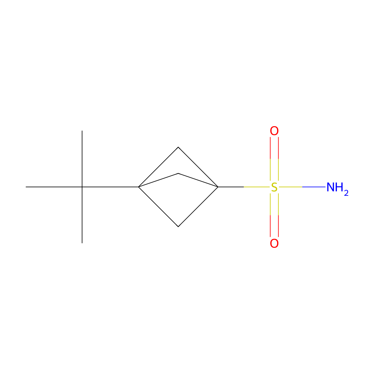 3-Tert-butylbicyclo[1.1.1]pentane-1-sulfonamide molecular structure, CAS 2913423-74-0